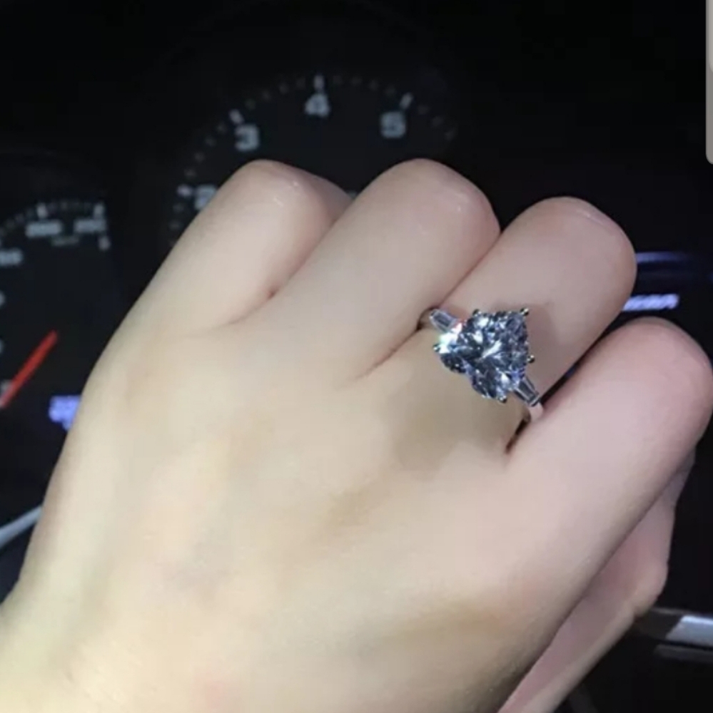 ❤️NEW HEART SHAPE RING 925 STERLING SILVER ❤ - Picture 5 of 7